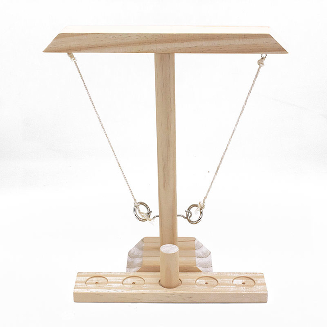 Ring Toss with Shot Ladder Fun Hook And Ring Game Handmade Wooden Interactive Game for Home And Party