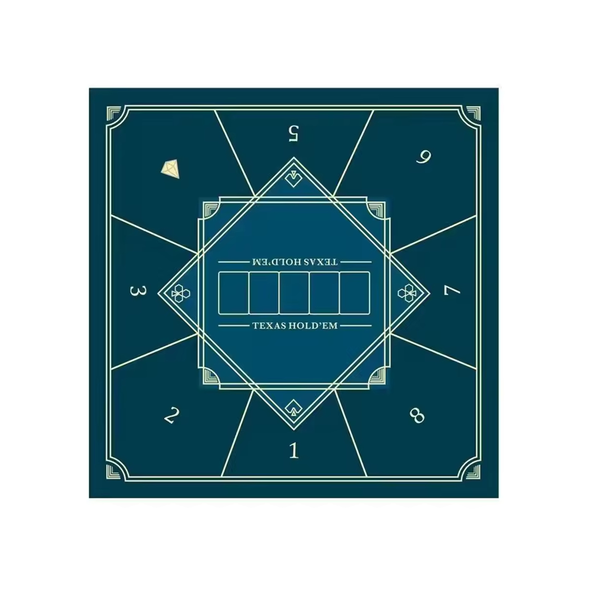 24" Square and Round Poker Mat 8 Players Texas Hold'em Poker Topper for Portable Layout for Blackjack Casino Fabric Cotton