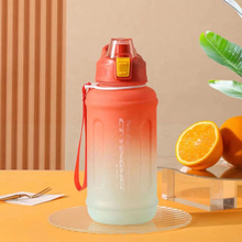 THVALUE 64 Oz Motivational Water Bottle with Straw And Strap Plastic Water Bottle for Gym 1300ml 