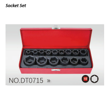 DT0715 1/2" Dr.15PCS Air Impact Sockets (Metal Box)