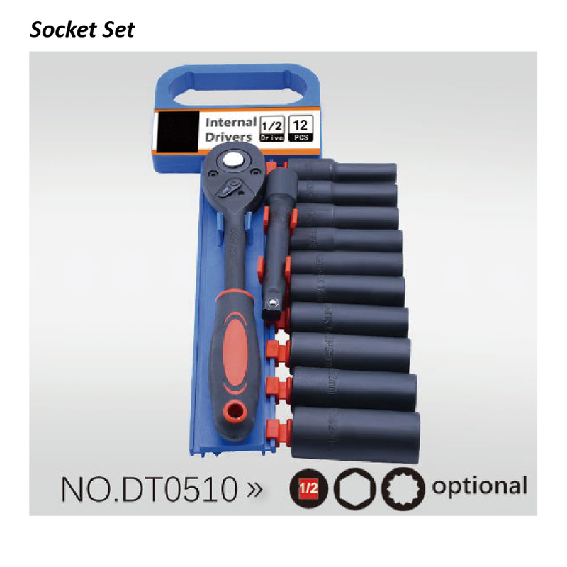 DT0510 1/2" Dr.12PCS Length Manual Sockets Wretch Set