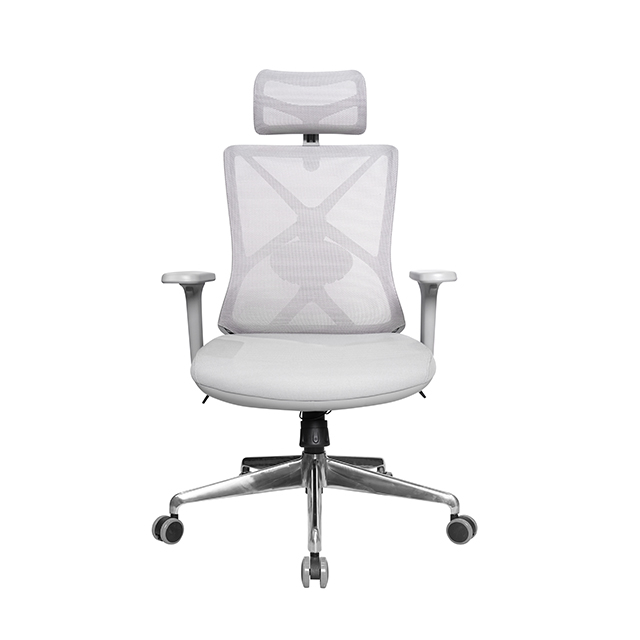 KB-8962AS-GR-015L-ALU New Design itting the Waist Office grey frame Mesh Chair with Headrest