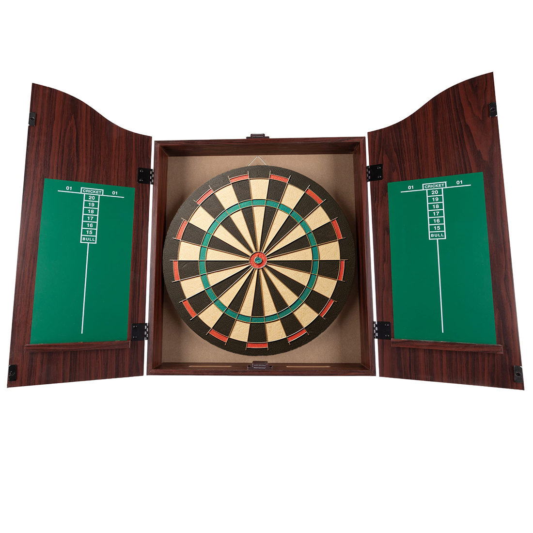 Wooden Bristle Dartboard and Cabinet Sets Features Easy Assembly Dartboard Complete with All Accessories