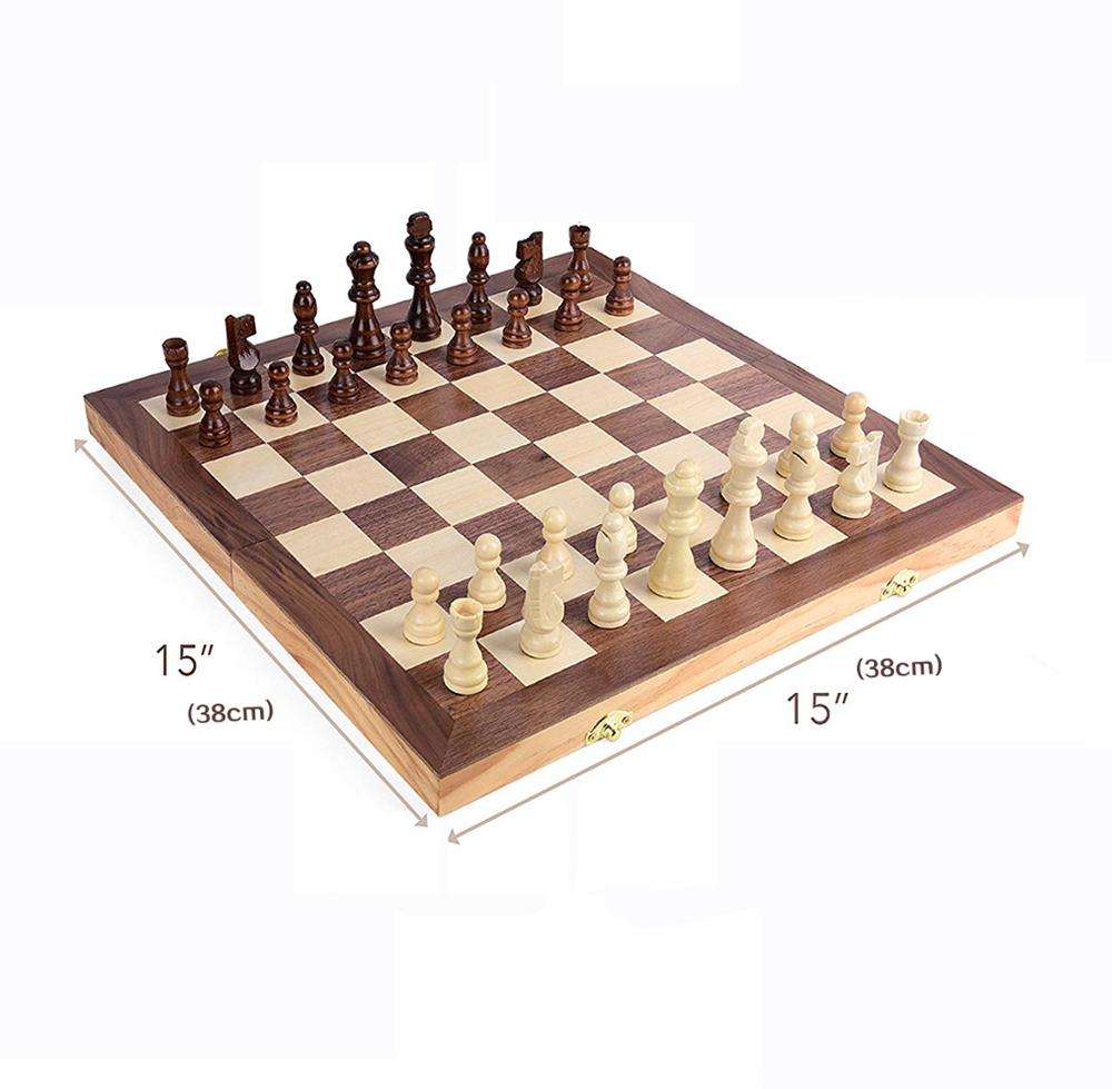 Hot sell 15 inch folding wooden chess set international chess game chess board game