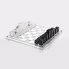 26 Years 9.5" X 9.5" Acrylic Chess Game Board Set Acrylic Pieces Board Game Modern Tabletop Chess Set for Adults & Kids