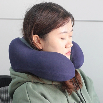 Soft Head Car Flight Office Rest Support Memory Foam Travel Neck U Shaped Pillow with Eye Mask Ear Plug Whole Kit