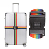 Travelsky Colorful Webbing Cross Rainbow Adjustable Suitcase Belt Luggage Strap with TSA Passport Lock