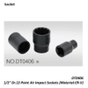 DT0406 1/2" Dr.12-Point Air Impact Sockets (Material:CR-V)