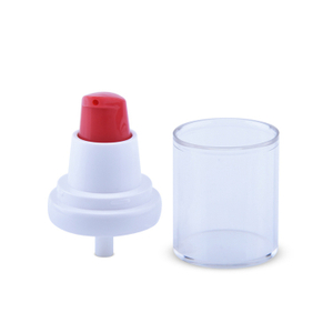 Pompe cosmétique de crème de pompe de Lotion cosmétique du traitement 18/410 blanc rouge de 18mm avec le chapeau, pompe de traitement d'emballage de soin de la peau