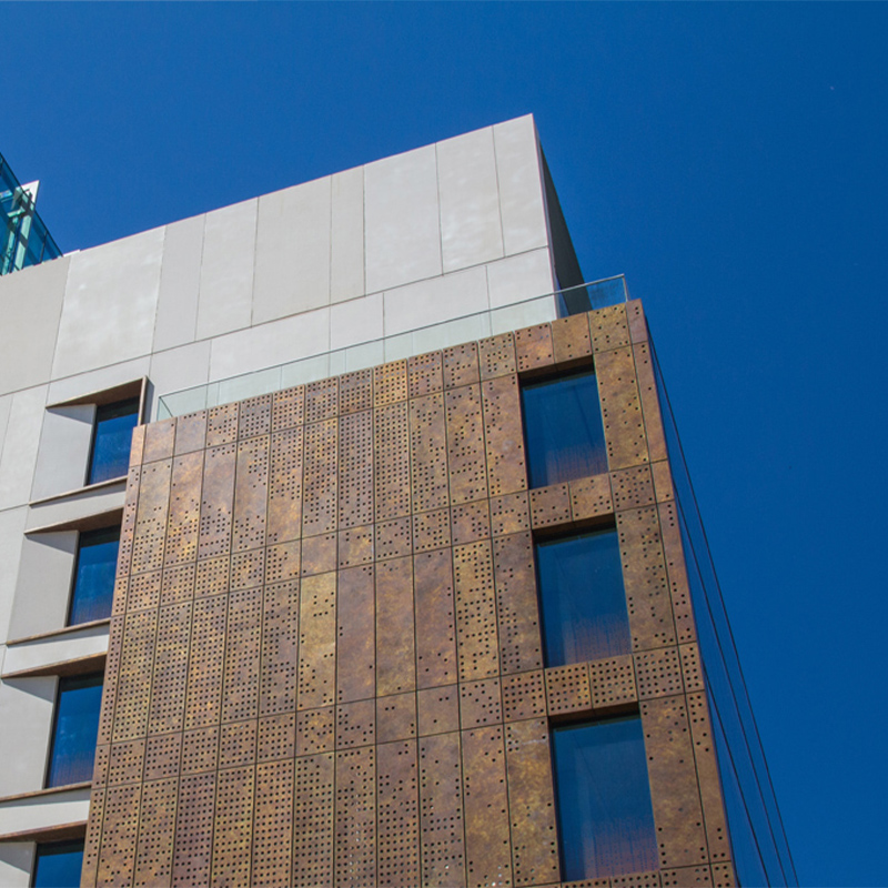 perforated exterior metal cladding