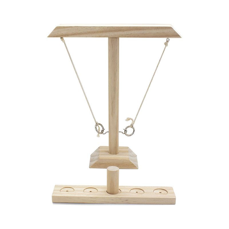 Ring Toss with Shot Ladder Fun Hook And Ring Game Handmade Wooden Interactive Game for Home And Party