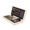 With Digital Clock Timer 15.5" Wooden Felted Chess Game Set Wooden Chess Board Interior Storage Chess Pieces Foldable Chessboard