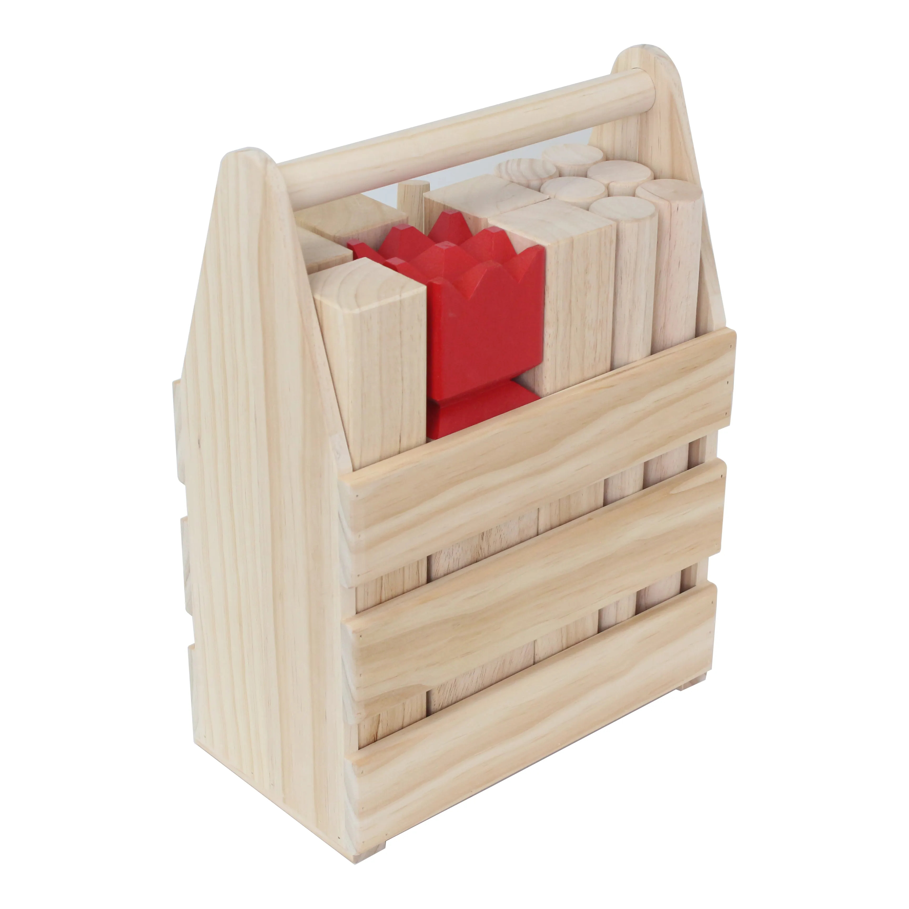 Customizable logo 10" Kubb Game With Wooden Storage Crate Outdoor Throwing Game Wood Set with Black Crown Yard Garden Games
