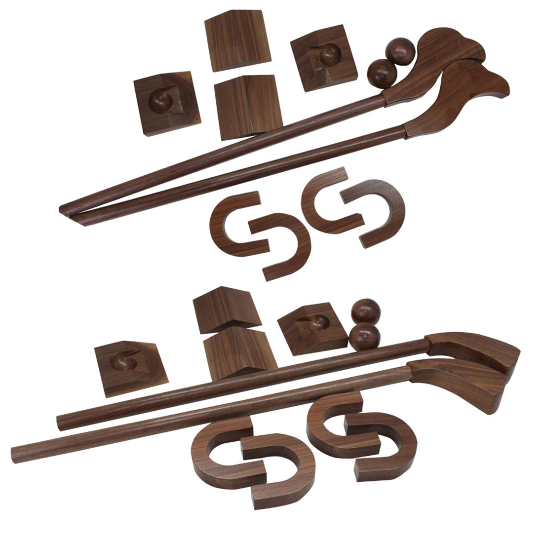 Customizable Personalized Walnut Wood Mini Golf Set with Clubs And Balls - Great Gift Idea for Golf Lovers for Outdoor Indoor