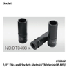 DT0408 1/2" Thin-wall Sockets Material (Material:CR-MO)