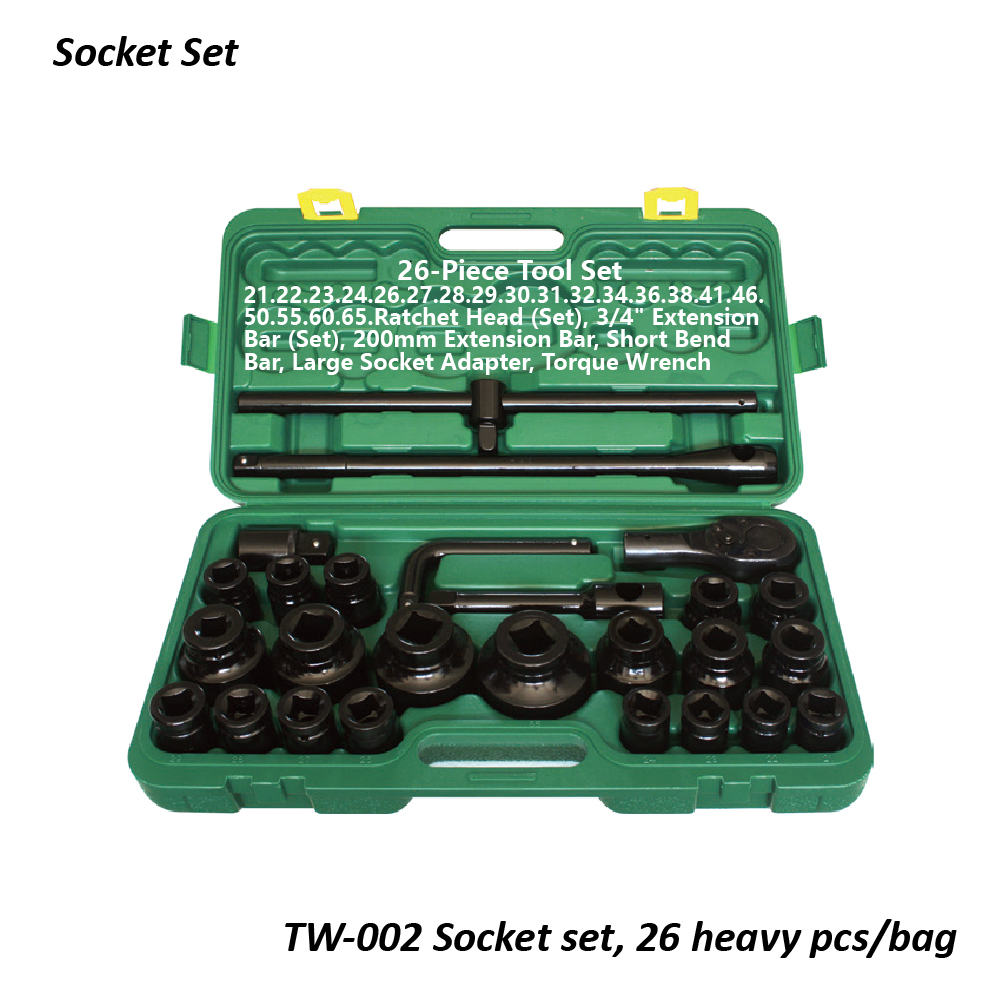 TW-002 Socket set, 26 heavy pcs/bag