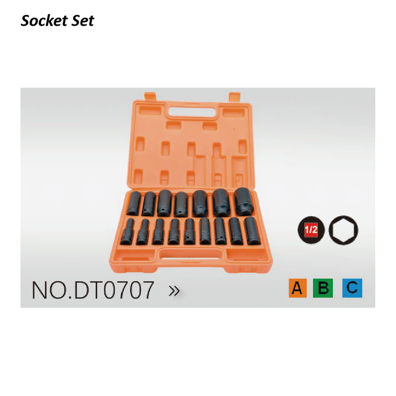 DT0707 1/2" Dr.16PCS Length Air Impact Sockets