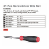31 pcs Screwdriver bits set