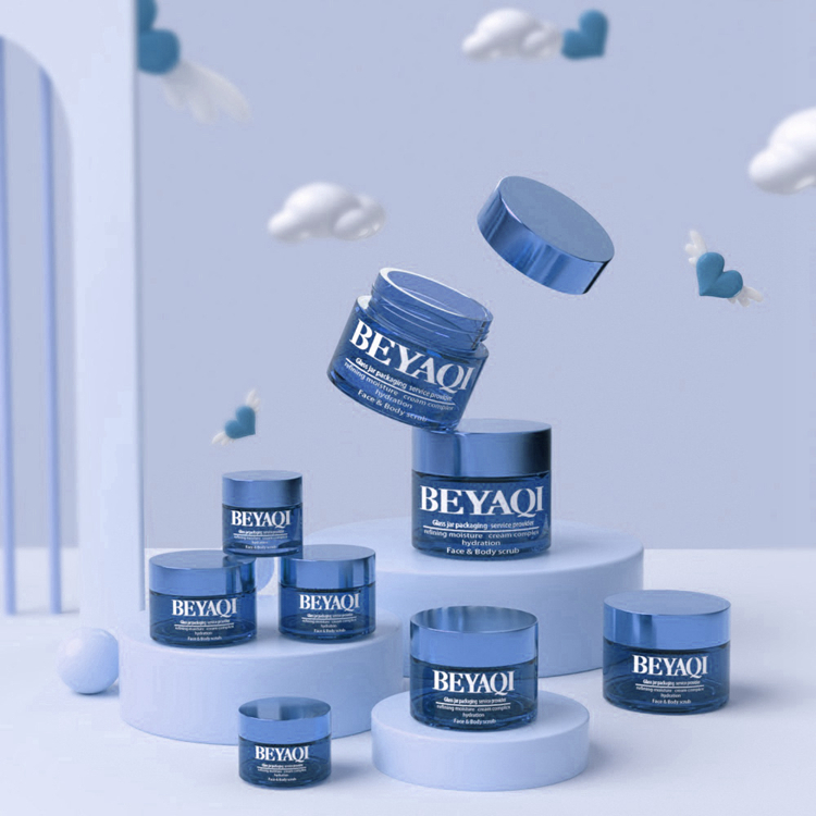 Novo design de embalagens cosméticas vazias 20g 75g Frascos de vidro para cosméticos Recipientes para cosméticos Frascos de vidro para cosméticos