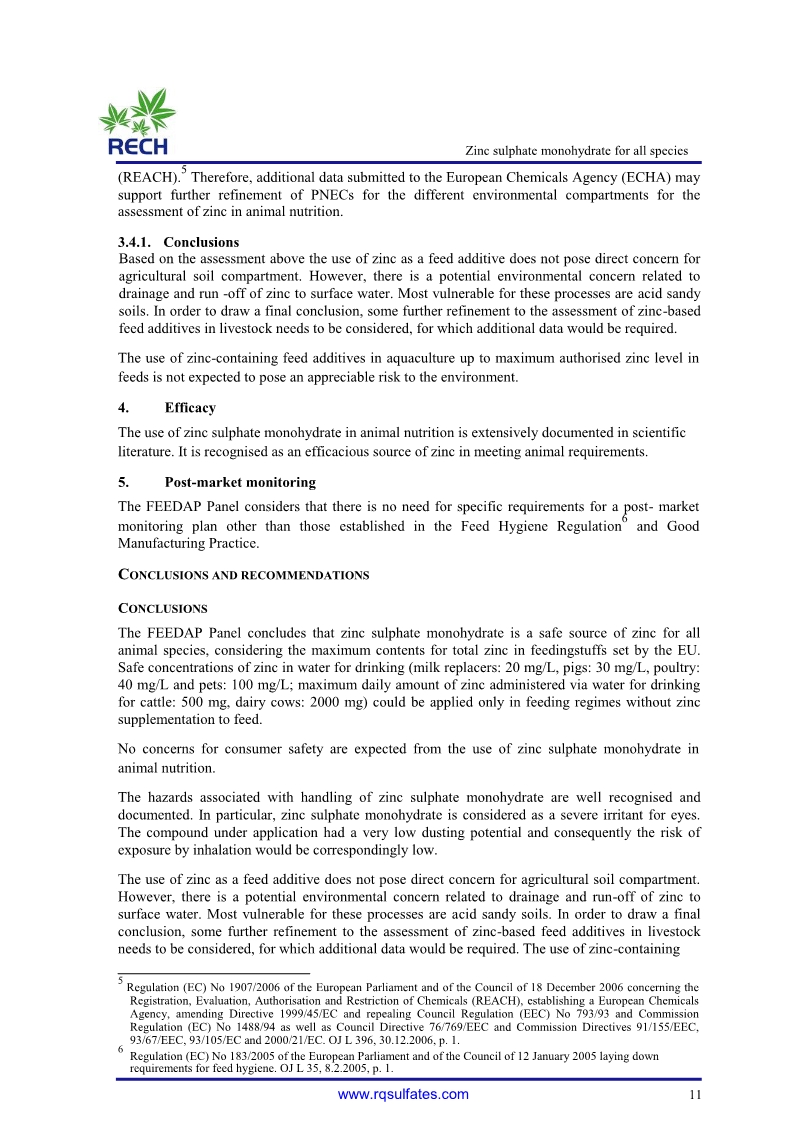 The safety and efficacy of zinc sulphate 11
