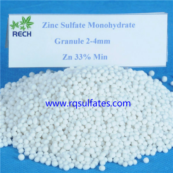 Zinc Sulphate Monohydrate Granular Fertilizer Grade 33% 