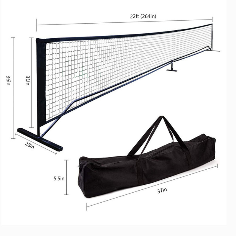 wholesale Portable Pickleball Net Regulation Size 22 FT PE Nets Steady Metal Frame for All-Weather Resistant Play in Backyards.