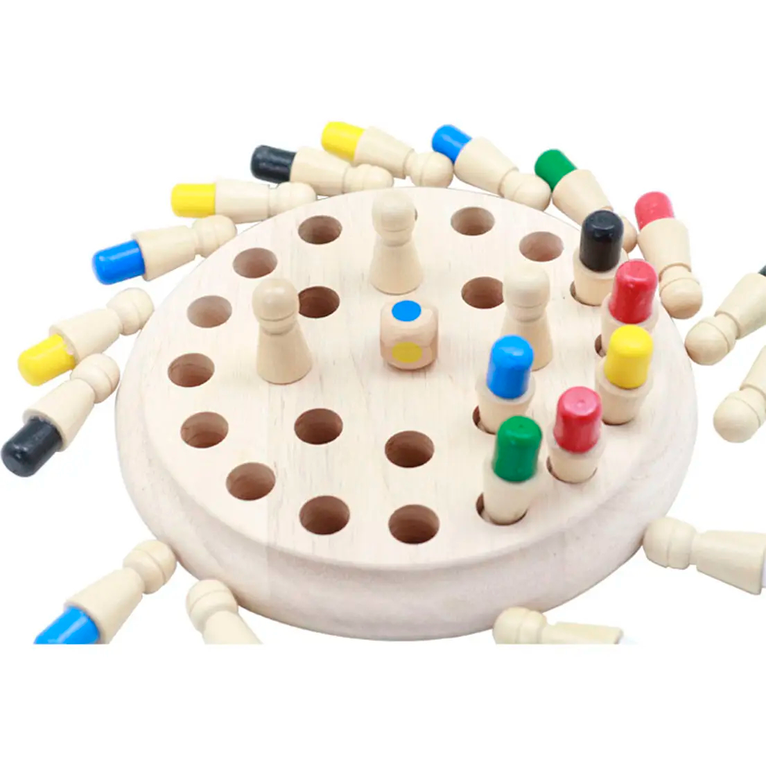 Wooden Memory Chess Game Match Stick Board Game Educational Board Games Multi Player for Kids & Adults