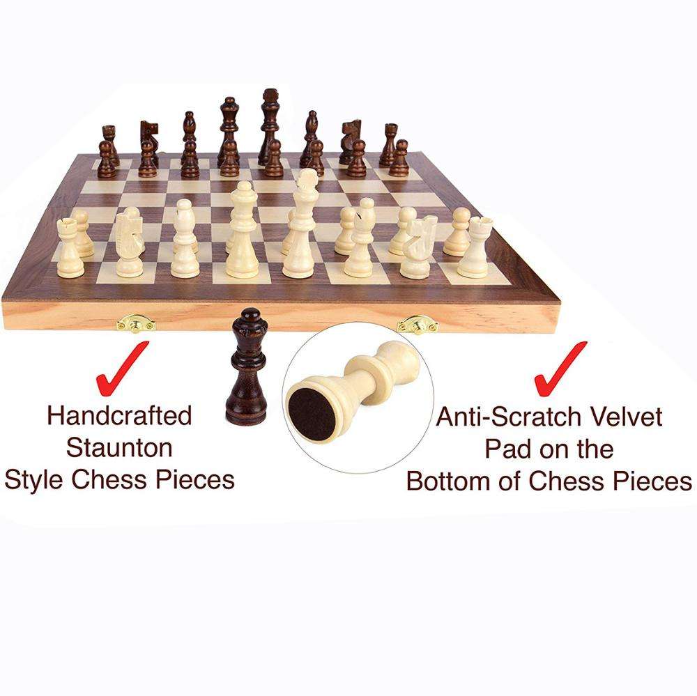 Hot sell 15 inch folding wooden chess set international chess game chess board game