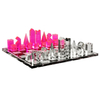 26 Years 9.5" X 9.5" Acrylic Chess Game Board Set Acrylic Pieces Board Game Modern Tabletop Chess Set for Adults & Kids