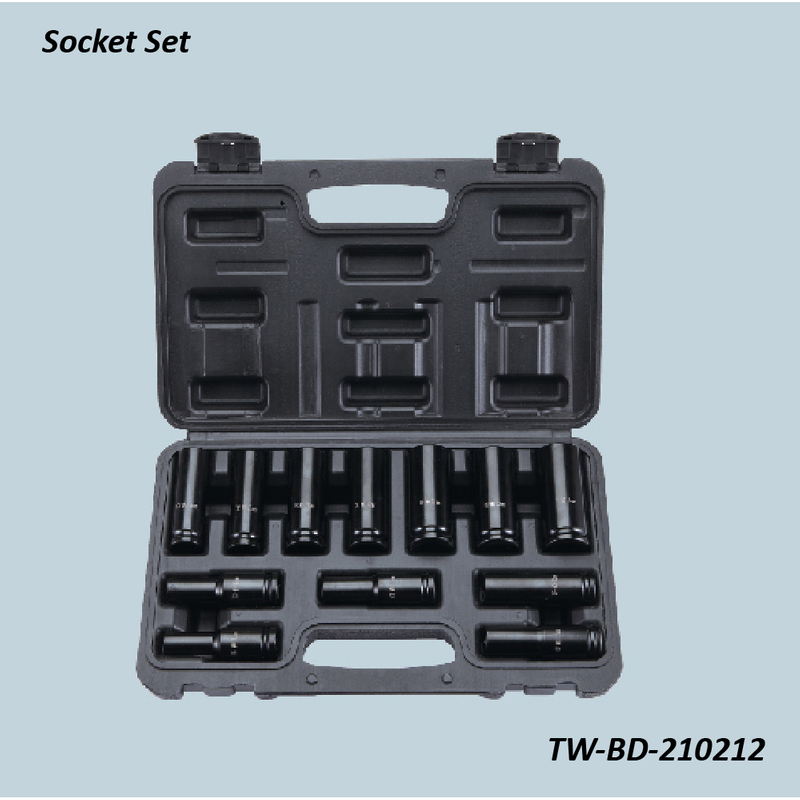 TW-BD-210212 1/2" Dr. 12pcs Air Impact Sockets(Material: CR-MO) 78mm
