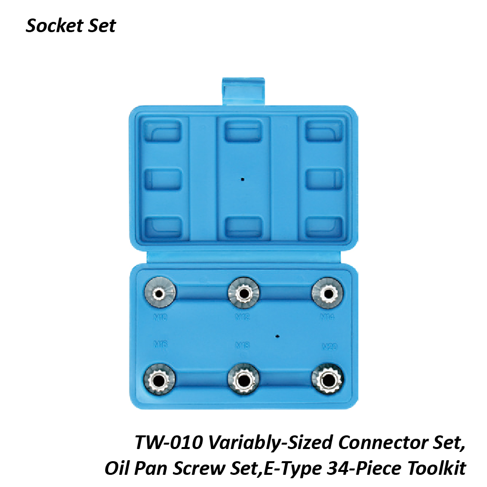 TW-010 Variably-Sized Connector Set, Oil Pan Screw Set,E-Type 34-Piece Toolkit