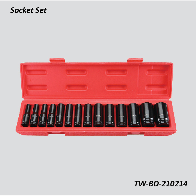 TW-BD-210214 1/2" Dr. 14pcs Air Impact Sockets(Material: CR-MO) 78mm