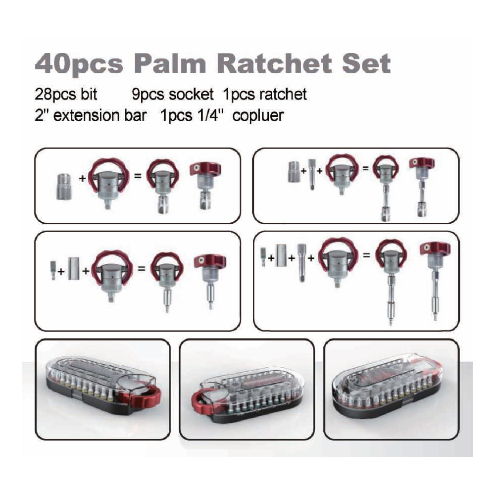 40pcs palm ratchet set