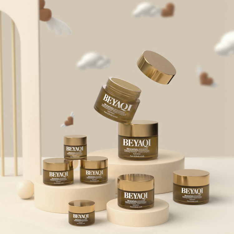 Vasetti cosmetici vuoti di lusso personalizzati per la cura della pelle in vetro da 30 g 50 g Vasetti cosmetici unici Vasetti cosmetici di alta qualità