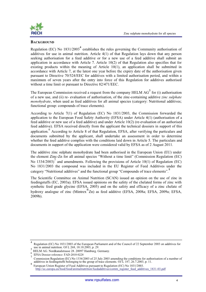 The safety and efficacy of zinc sulphate 4