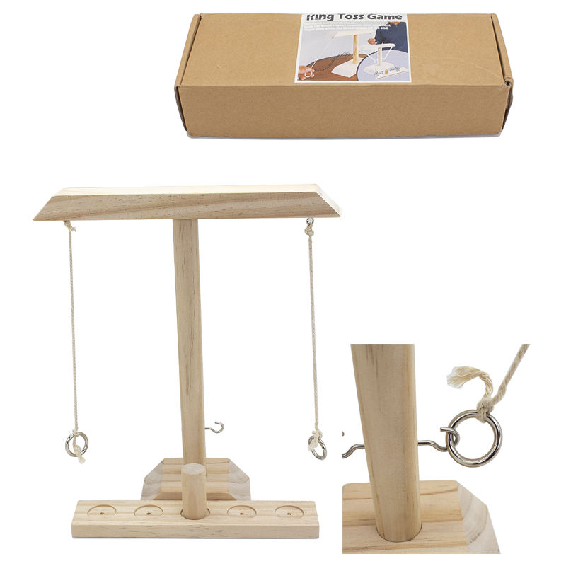Ring Toss with Shot Ladder Fun Hook And Ring Game Handmade Wooden Interactive Game for Home And Party