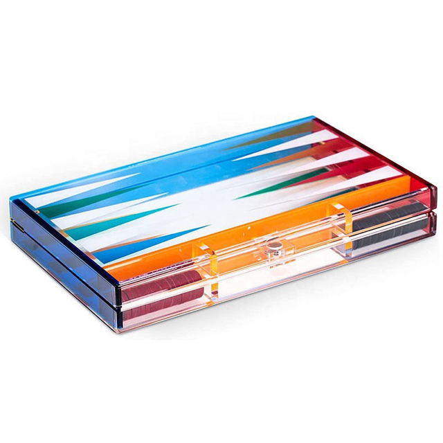 12IN Luxe Acrylic Backgammon Board Set Foldable Backgammon Set