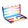 Acrylic Backgammon Set Playing Pieces & Leather Dice Cups
