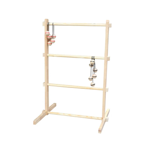 Ladder Ball Wooden Set with 6 Golf Ball Bolas, Ladder Toss Double Lawn Game Indoor/Outdoor Game with Travel Carrying Bag