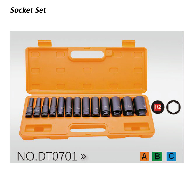 DT0701 1/2" Dr.13PCS Length Air Impact Sockets
