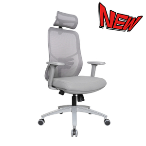 KB-8961AS-GR New Design itting the Waist Office grey frame Mesh Chair with Headrest
