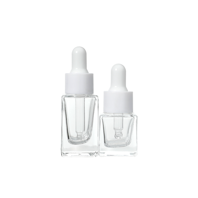 Embalaje para el cuidado de la piel, botella de aceite esencial vacía personalizada, transparente, gruesa, 5ml, 10ml, 15ml, 30ml, 50ml, botella de aceite cosmético cuadrada para el cabello