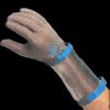 1301-Chainmail Glove Long Cuff With Silicone Rubber Strap Hand Protection 
