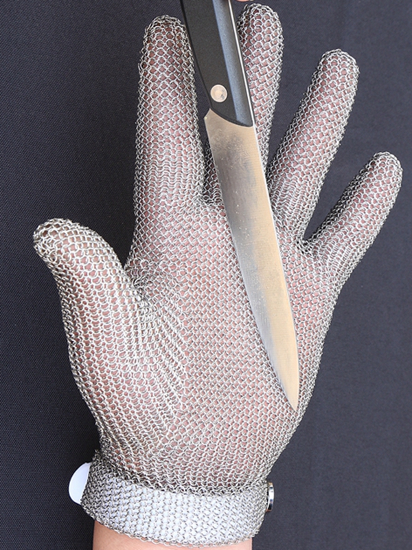 Plastic strap stainless steel glove