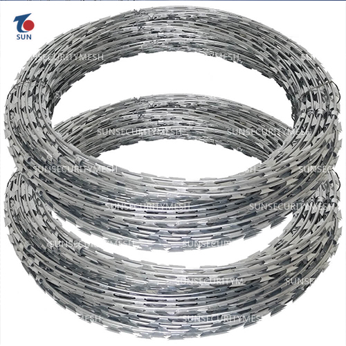 Hot-dip galvanized razor wire