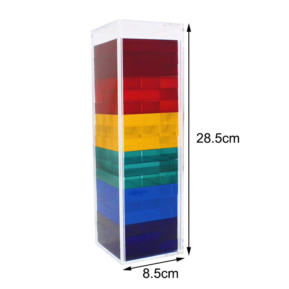 54PCS Acrylic Tumbling Tower Luxe Muliti Color Acrylic Stacking Tower Puzzle Game With Box