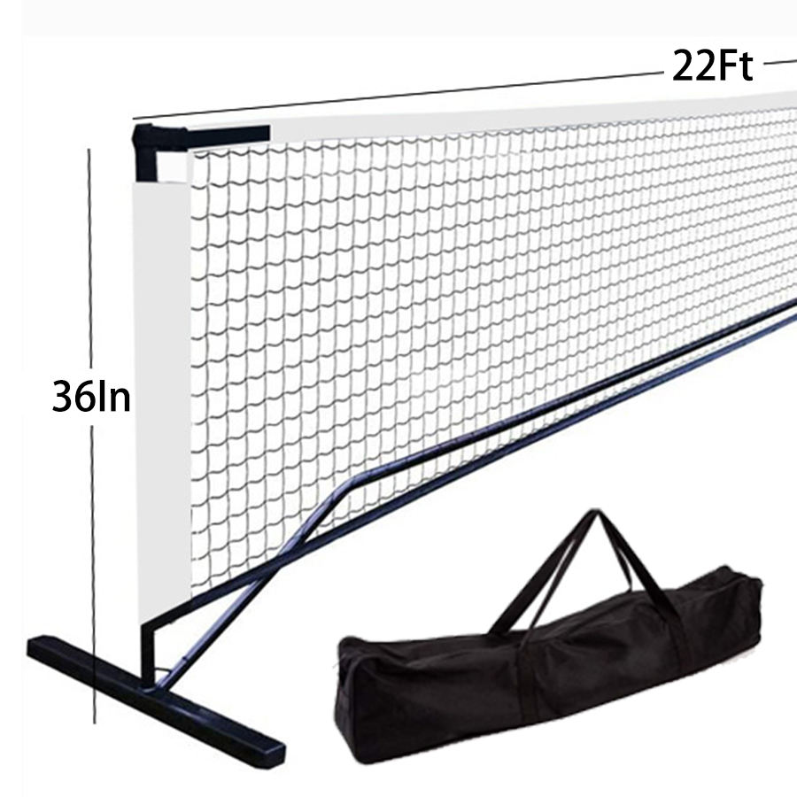 wholesale Portable Pickleball Net Regulation Size 22 FT PE Nets Steady Metal Frame for All-Weather Resistant Play in Backyards.