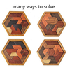 Hexagon Tangram Wooden Puzzle for Children and Adults Challenging Puzzles Wooden Brain Teasers Puzzle Games Family.