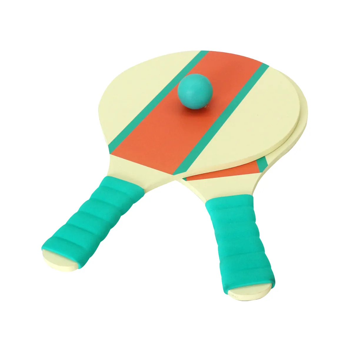 Wooden Beach Rackets Set Includes 2 Wooden Paddles and 2 Balls -Outdoor Wood Paddle Bat Ball Game
