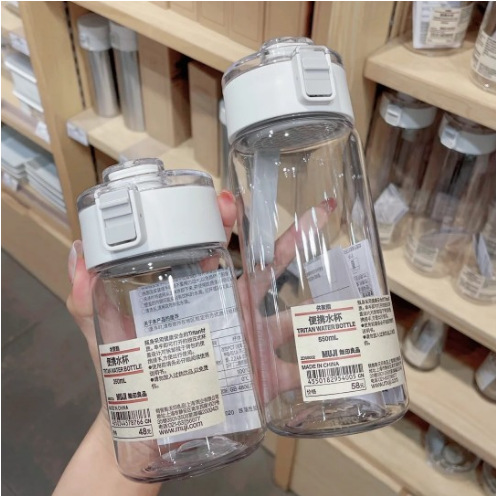 THVALUE 350ml 500ml 800ml 1000ml Plastic Water Bottle with Straw Wholesale Kids Clear Water Bottle for School with Strap 